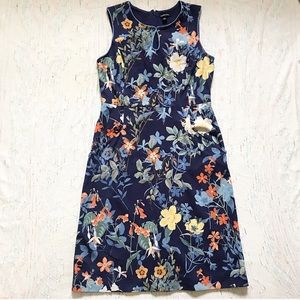 Lands’ End Navy Floral Midi Dress | Sz 10